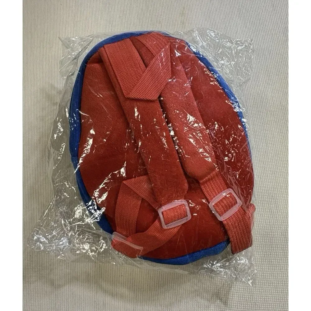 Spider-Man Plush Kids Backpack Red Blue Adjustable Shoulder Straps